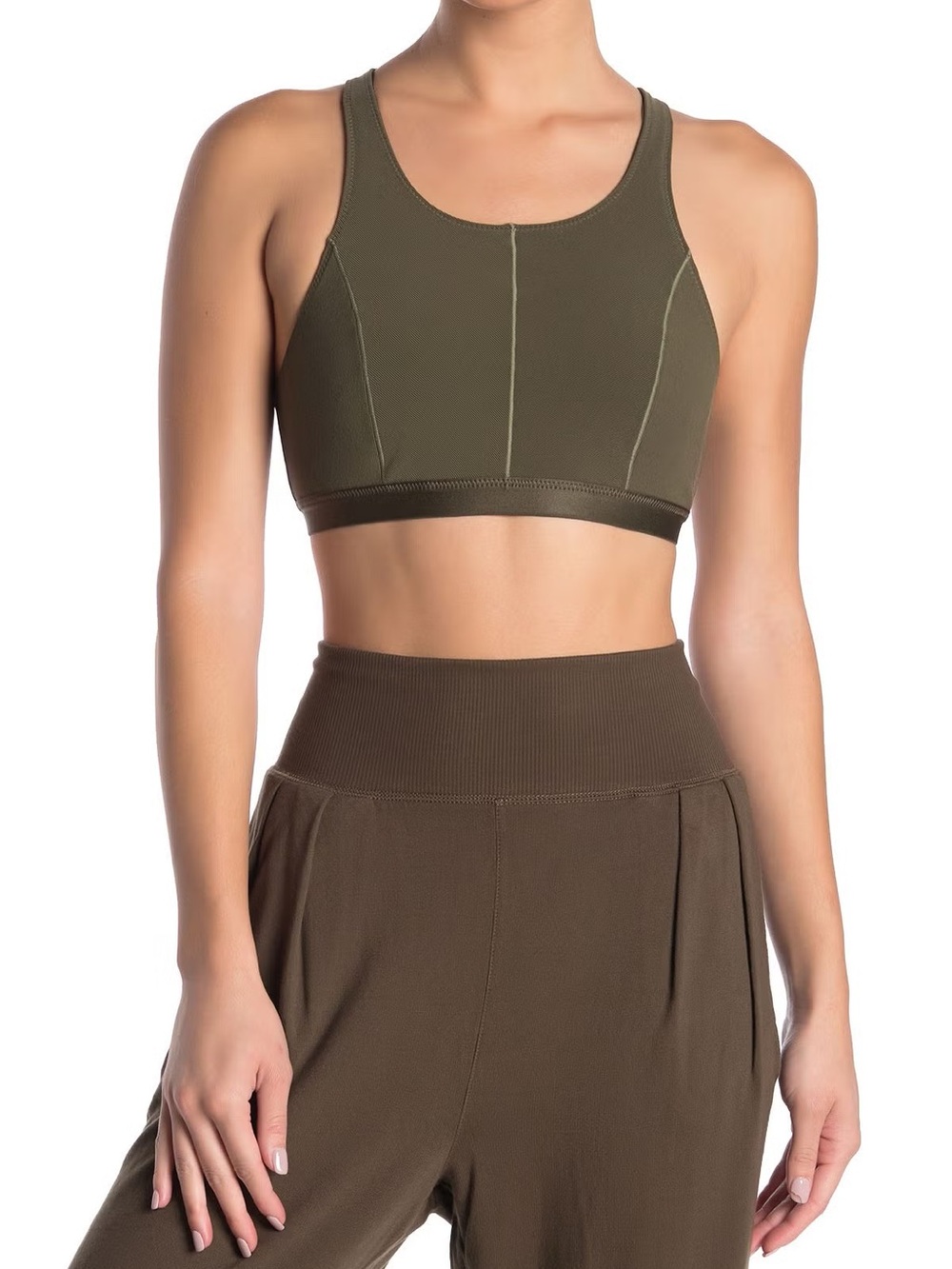 Free People Movement Formation Sports Bra in Olive Green